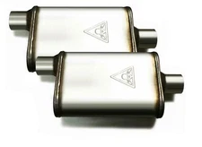 Pair of 2.5" Offset In/2.5" Dual Chamber Universal Mufflers