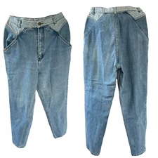 VTG 80s Gitano high waisted mom jeans stripes wide women medium 28” light blue 