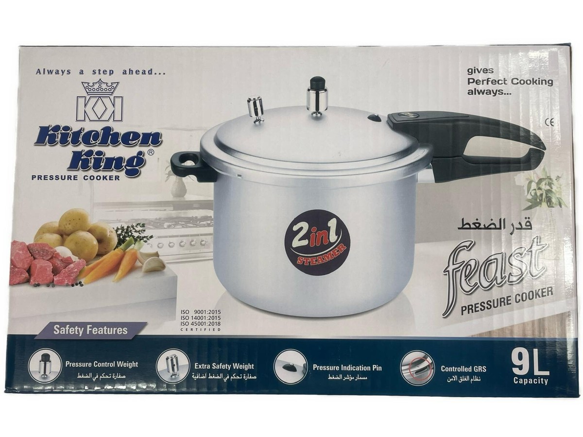 Kitchen King Litre 2in1 Aluminium Pressure Cooker Steam Pot