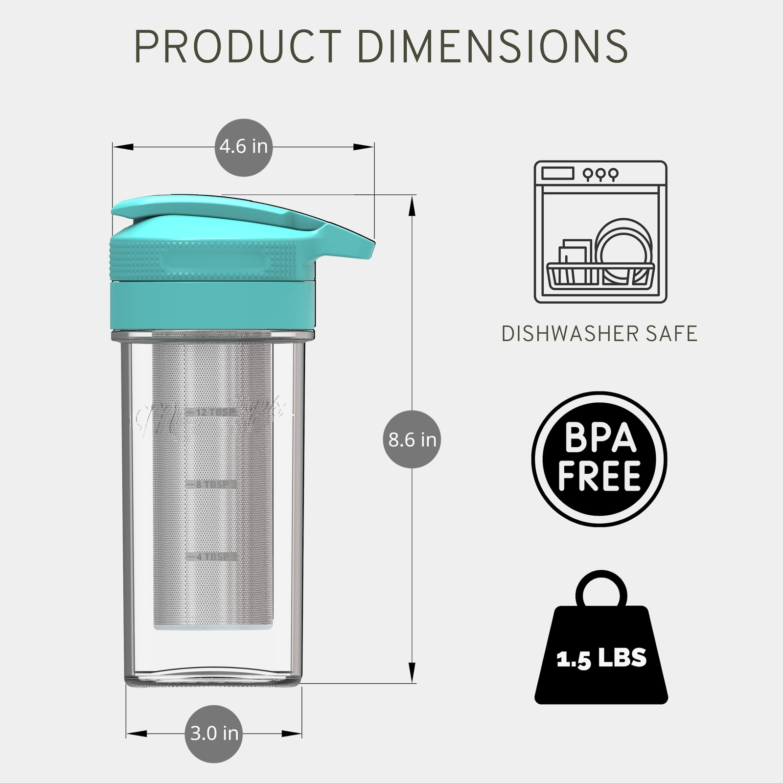 Masontops Cold Brew Makers Kit - Cold Brew Coffee Maker - Teal