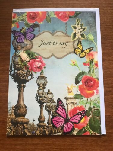 Paris Themed Blank Greeting Card - NEW - Picture 1 of 1