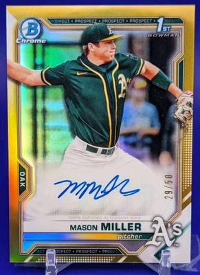 2021 Bowman Chrome Draft Mason Miller Gold Refractor Auto #29/50 
