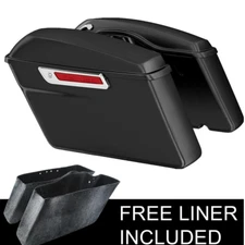 Matte Black Hard Saddle Bags Fit For Harley Touring Street Road Glide 1993-2013
