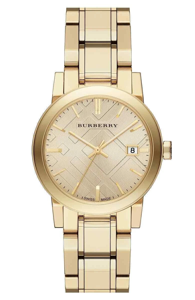 稼働 BURBERRY 腕時計 ゴールド チェック レディース 新品レザー345 稼働 BURBERRY 腕時計 ゴールド チェック レディース 新品レザー345