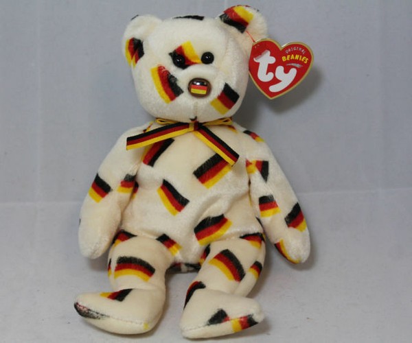 25 Ty Beanie Baby Deutschland Flag Nose Bear Germany Mwmt's 2003 for