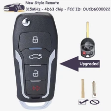 Upgraded Flip Remote Key Fob 315MHz OUCD6000022 for Ford Focus Escape Transit
