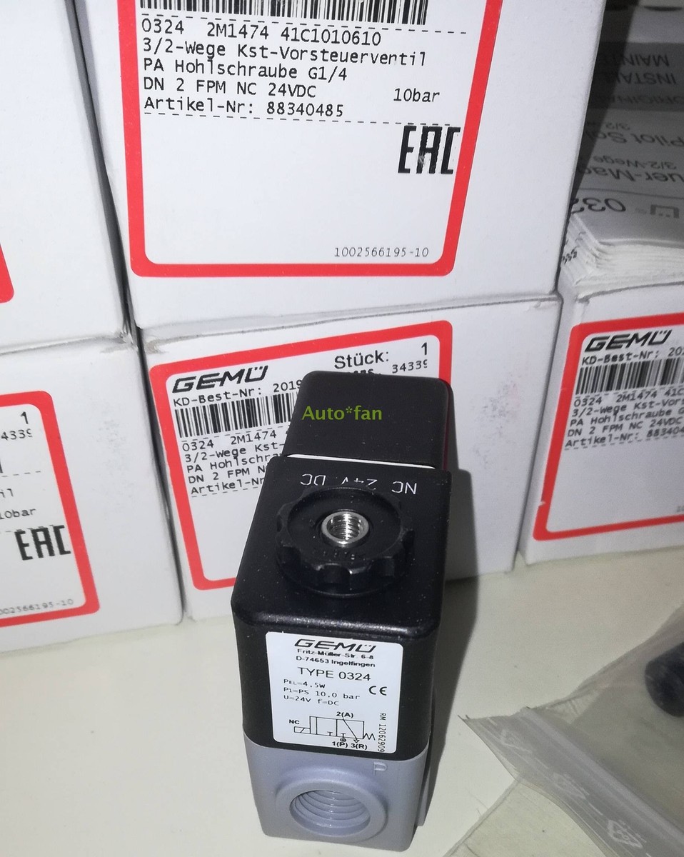 GEMU Fritz-Muller D-74653 Ingelfingen TYPE 0324 24V 4.5W 10Bar