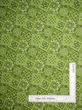 Bandana Western Cowboy Cowgirl Lime Green Cotton Fabric By The Yard