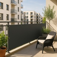 Balkonabdeckung 130x650cm – Wind- Und UV-Schutz Als Sichtschutz Für Balkon & Terrasse, Anthrazit
