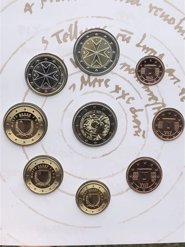 9 monete MALTA 2023 SERIE COMPLETA da 1€c a 2€ + 2 EURO COPERNICO  FDC €