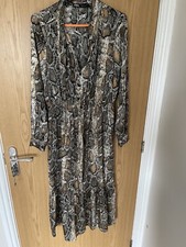 ZARA ANIMAL SNAKE PRINT MIDI DRESS- L