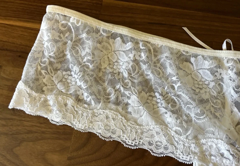 Sexy Bragas Seven Til Midnight Tanga de Encaje Pierna Alta 3x/4X Blanco Nupcial Foto 3 de 4