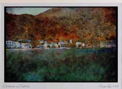 227008 Seaside Village Island Of Crete Ltd Ed A3 Aquarelldruck