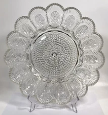 Indiana Glass Egg Plate Platter Serving Dish Clear 15 Deviled Eggs 11 In 148