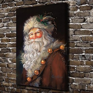 Canvas Painting Print Santa Claus New Year Wall Art Poster For Home