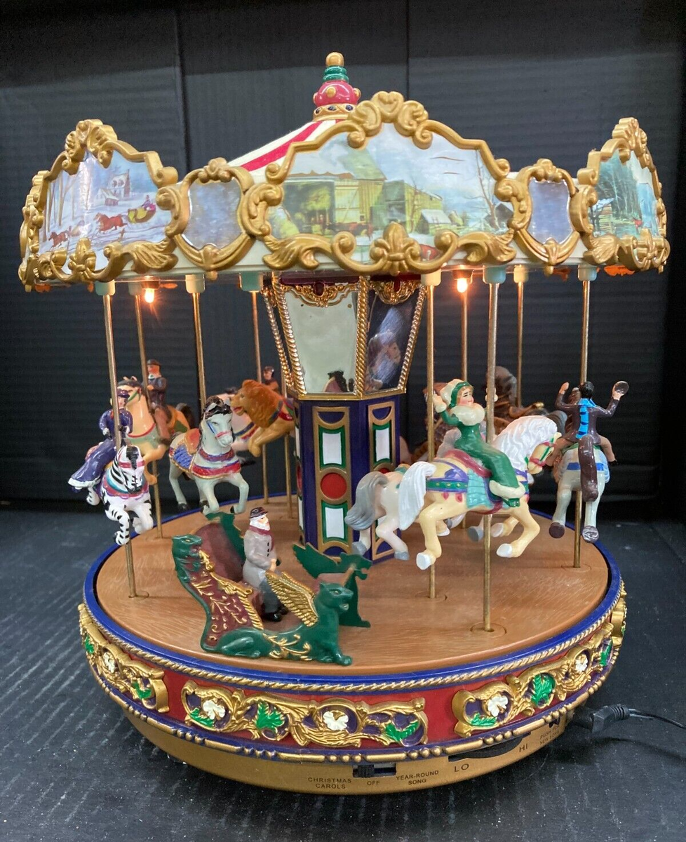 Vintage Mr Christmas Holiday Around the Carousel Animated Vintage Mr Christmas Holiday Around the Carousel Animated