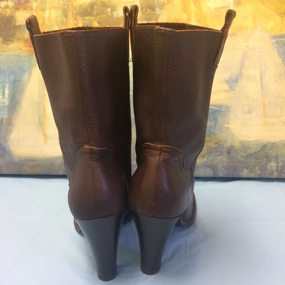 NINE & CO. Marchik Solid Brown Pebbled Leather Ankle boots Size 9 M - Image 3 of 4