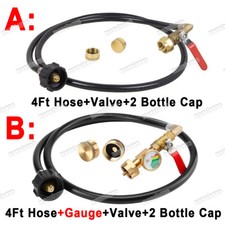 Propane Refill Adapter / Hose with ON-Off Control Valve for 1Lb To 20Lb Gas Tank