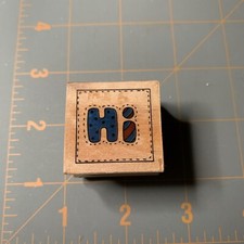 Westwater Enterprises- Wood Rubber Stamp Hi Hello Greeting Vintage 1999