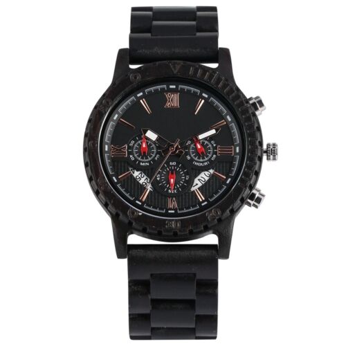 Casual Sandalwood Wood Men's Quartz Wristwatch Chronograph Date Wooden Band Gift - Picture 13 of 18