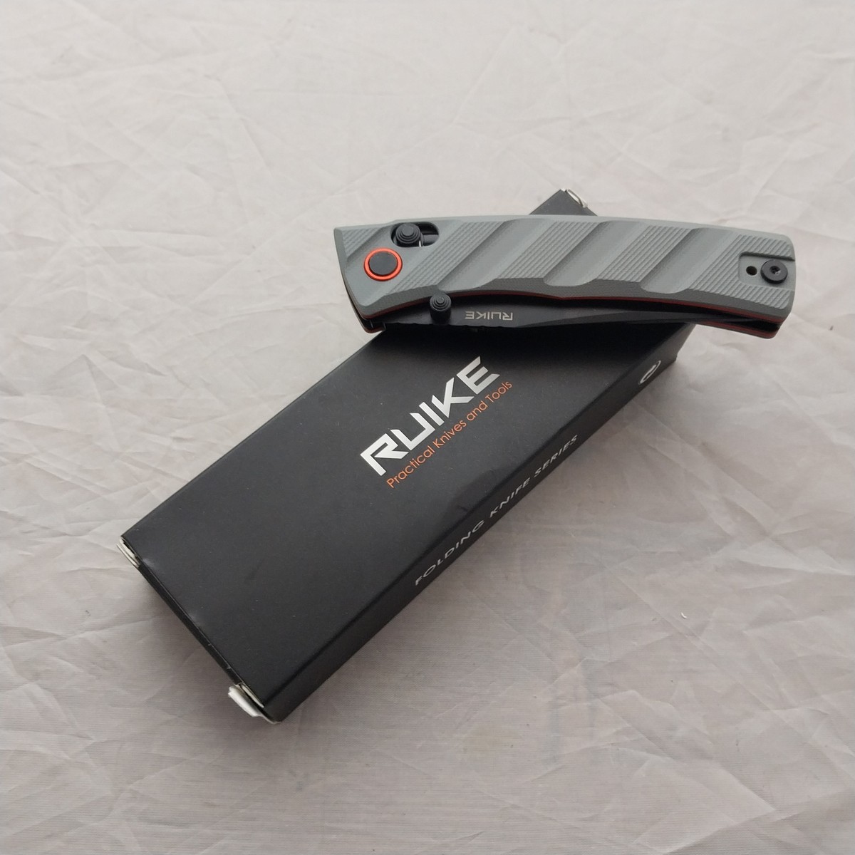 RUIKE P856K Crossbar Lock Smoke Grey G10 Folding 14C28N Pocket