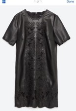 BNWT Brand New With Tags Zara Leather Embroided Dress 