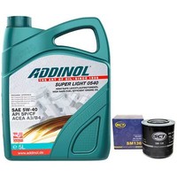 MotoröL Set 5W-40 Addinol 5 Liter + ÖLfilter SM 136 FüR Audi A6 VW Transporter