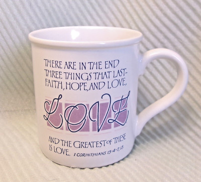 Mug Carlton Religious 1 Corinthians 13:4-7, 13  Bible Verses NEW