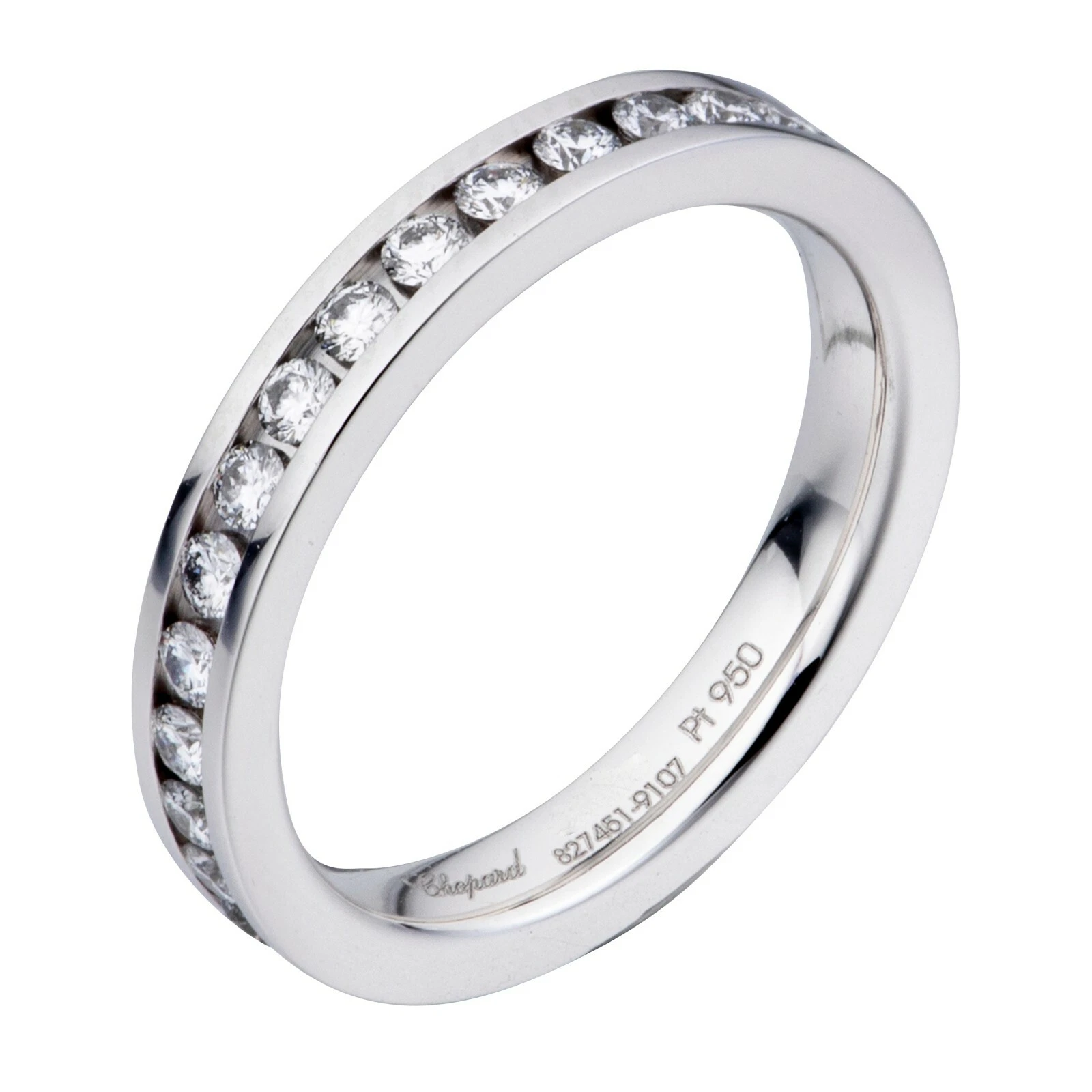 Chopard — CHOPARD PLATINUM FULL DIAMOND WEDDING BAND RING 82/7451 NEW WITH BOX & PAPERS!!