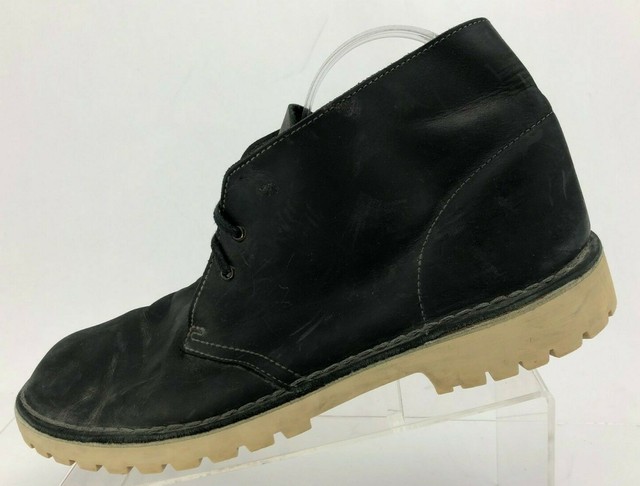 mens black leather desert boots uk