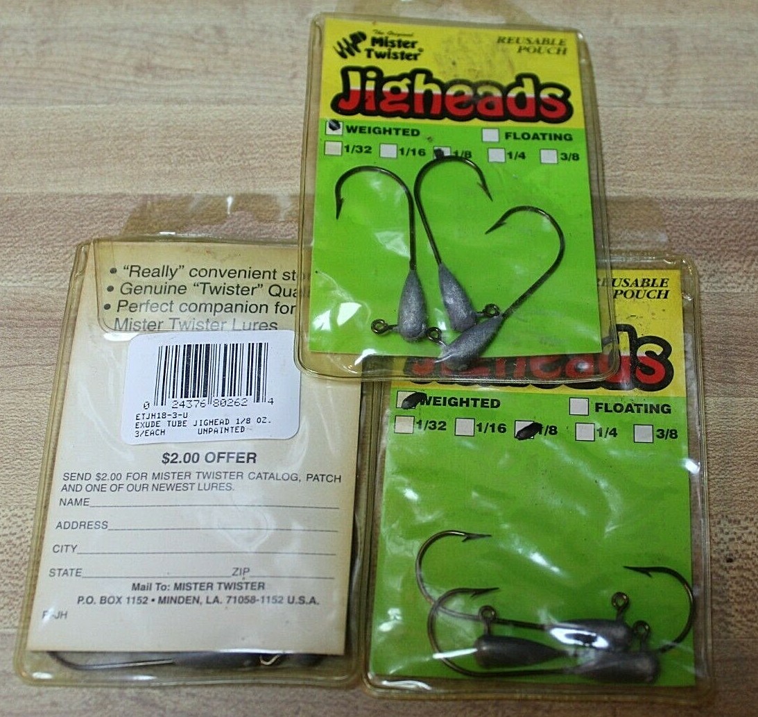 5 Packs Mister Twister Tube Jig Heads 1/8 Oz. & 1/4 Oz. 3 per pack. eBay