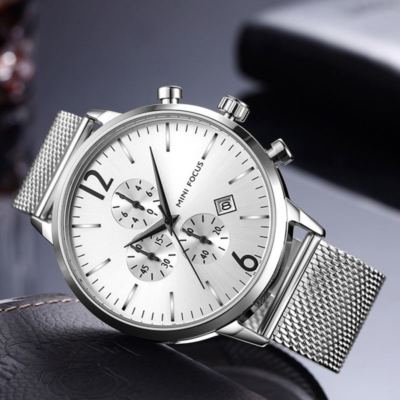 Fashion NEW Men's classic quartz watch stainless steel mesh belt watch MF0185G