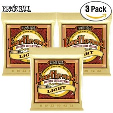 3-PACK Ernie Ball 2004 Earthwood 80/20 Bronze Acoustic Guitar String Light 11-52