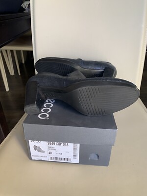ECCO Plateau Stack Leather Ankle Bootie – Navy Blue, 40EUR  display picture 2
