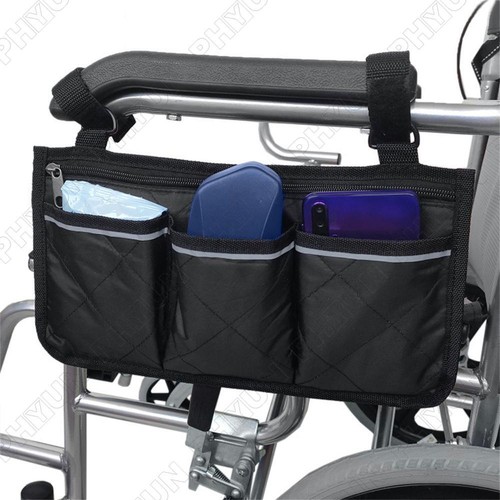 Outdoor Wheelchair Side Pouch Storage Bag Armrest Storage Organizer 32.5 x 18cm - 第 3/12 張圖片