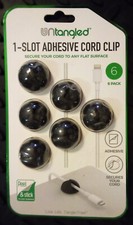 Untangled 1-Slot Adhesive Cord Clip 6-Pack New Free Shipping