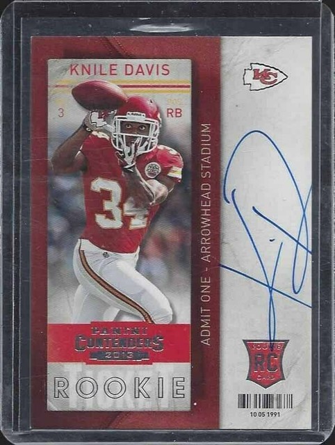 KNILE DAVIS 2013 ANWÄRTER AUF KARTE ROOKIE TICKET HANDSIGNIERT AUF BEIDEN SEITEN! SSP
