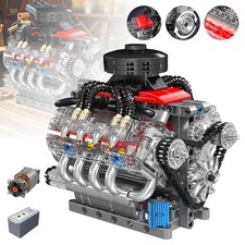 V8 MOTOR BAUSTEINE SET MIT TURBO ZYLINDERKOPF MOTORBLOCK BAUKASTEN 487 PCS