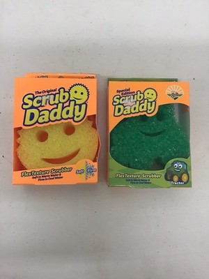 Scrub Daddy Tractor FlexTexture Sponge 2-Pack Yellow/Green Scratch Free