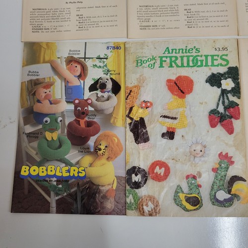 Crochet Pattern Leaflet Lot of 18 Hug-A-Bear Hanging Gardens Bobblers Fridgies - Picture 14 of 14