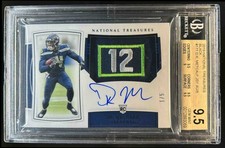 2019 National Treasures DK Metcalf Black Rookie Patch Auto #1/5 BGS 9.5/10