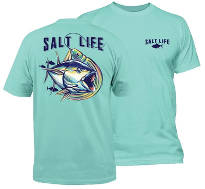 Salt Life Tuna Treat  Adult Crew 100% Aruba L Live Salty Saltlife NWT