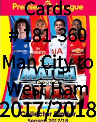 Karten # 181 - 360 Match Attax 2017/2018 Topps Cards 17/18 Man City to West Ham