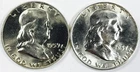 *MIXED DATE FRANKLIN HALF DOLLAR LOT* *2 TOTAL COINS* *SUPERB GEM BU+* NR #G4279
