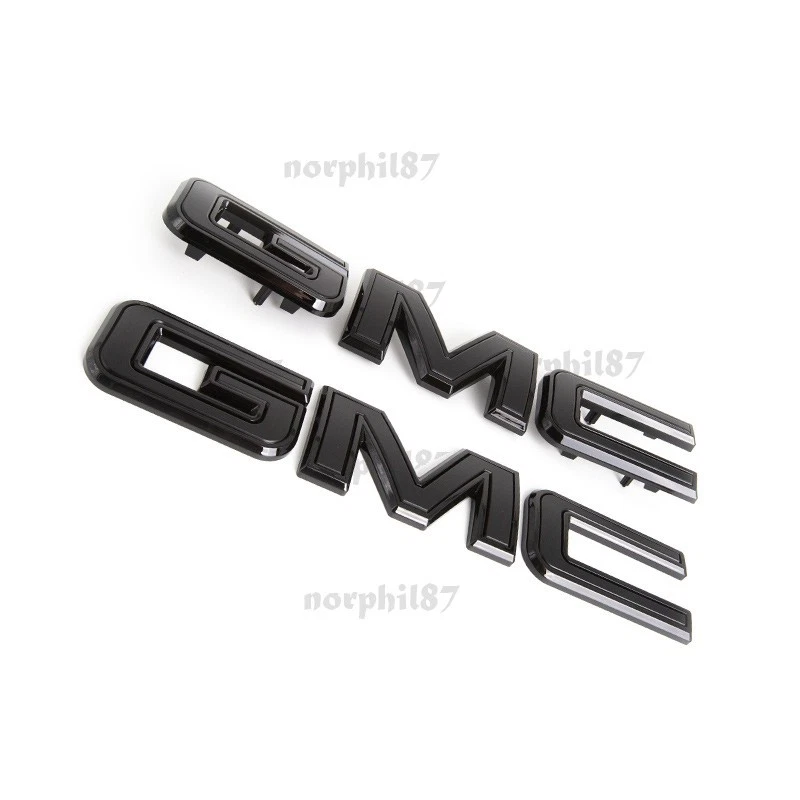 NEW Front & Rear Emblem Black kit For 2019 - 2025 GMC Sierra 1500 2500HD 3500HD - Image 4 of 4
