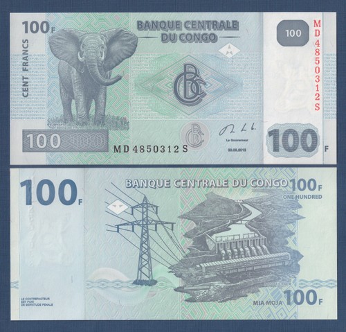 Congo 100 Francs 2013 P-98b UNC