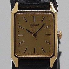 Good condition Working SEIKO Quartz 4N21 0360 QZ Gold Dial Ladies Wristwatch 200