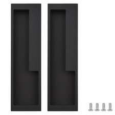 1 Pair Matte Black Zinc Alloy Heavy Duty Invisible Flush Sliding Door Pulls