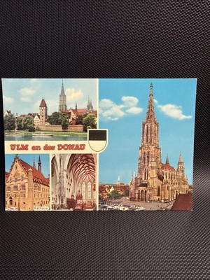 Vintage Postcard Germany Ulm On The Danube Multi Views Unposted
