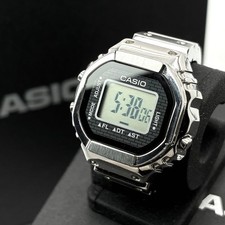 Casio G-Shock CRW-001 Digital Edelstahl schwarzes Zifferblatt gebraucht